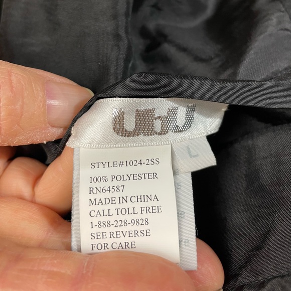 UBU Reversible Jacket Black to Champagne Size Large Drawstring Waist & Pockets - Picture 4 of 10